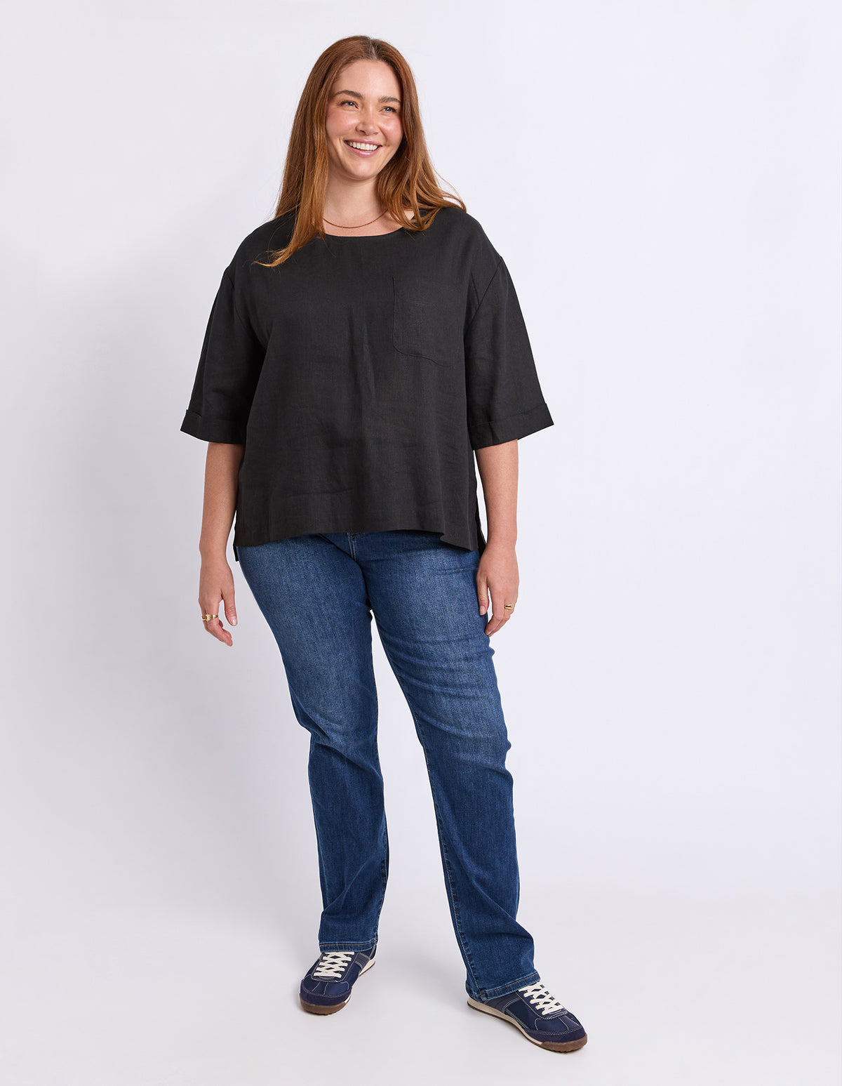 Tilly Woven Tee Black