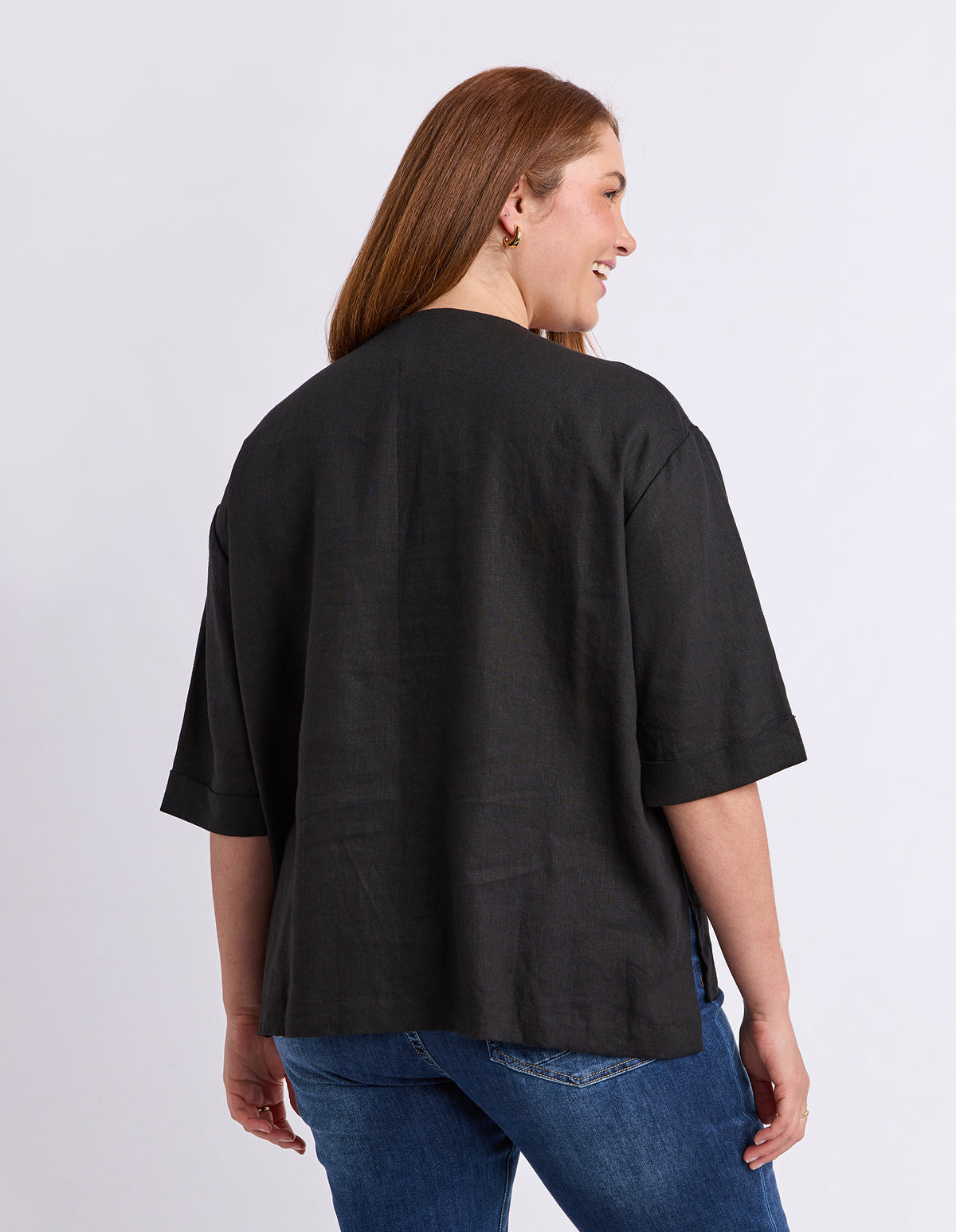 Tilly Woven Tee Black