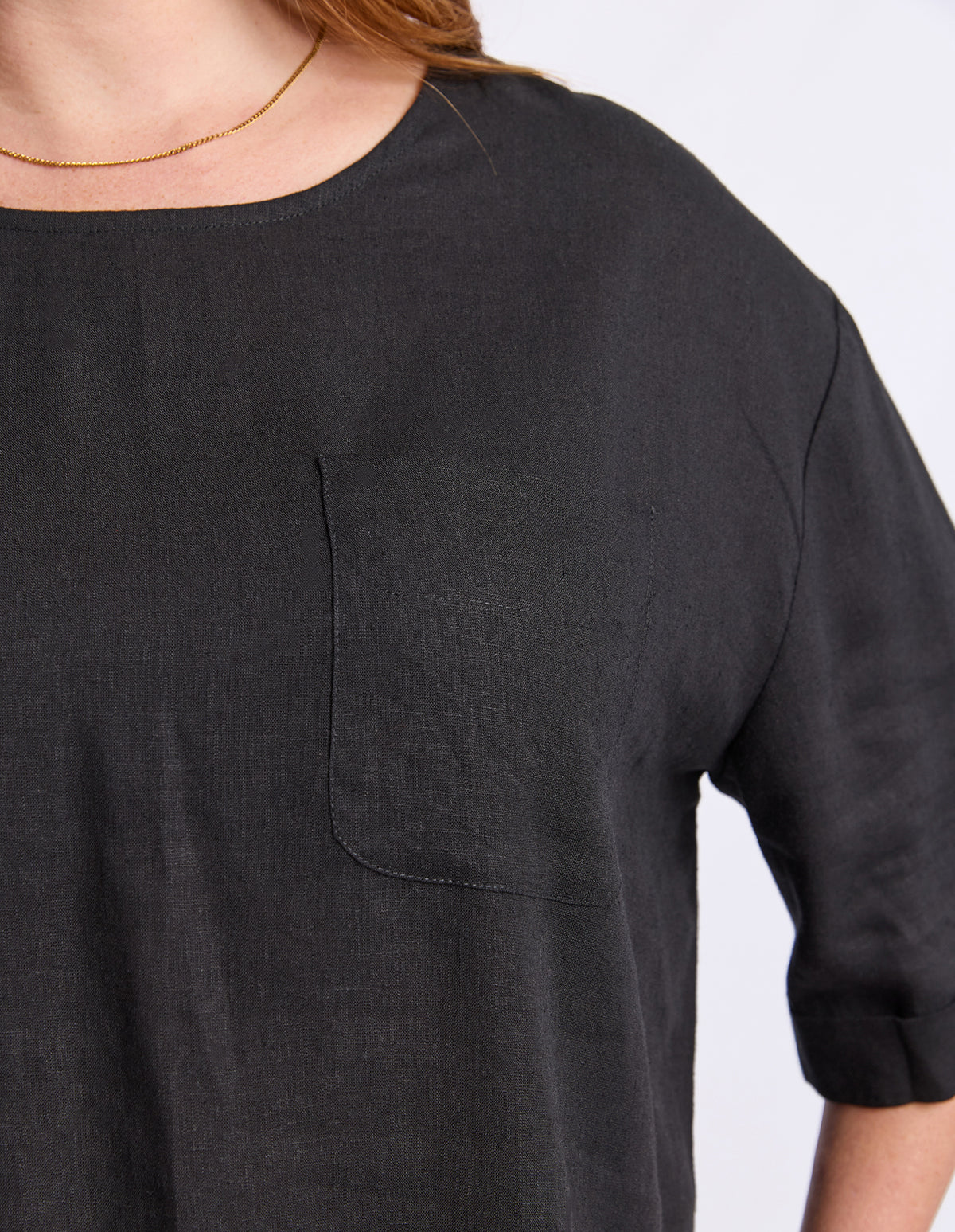 Tilly Woven Tee Black