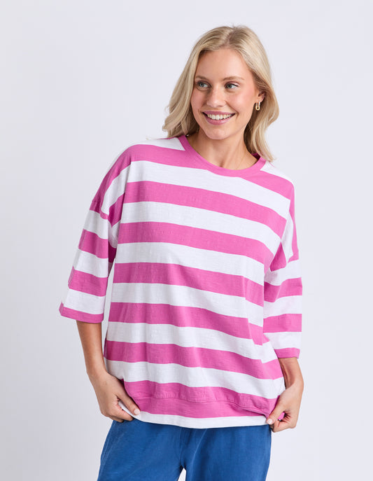 Maizie Block Stripe Magenta