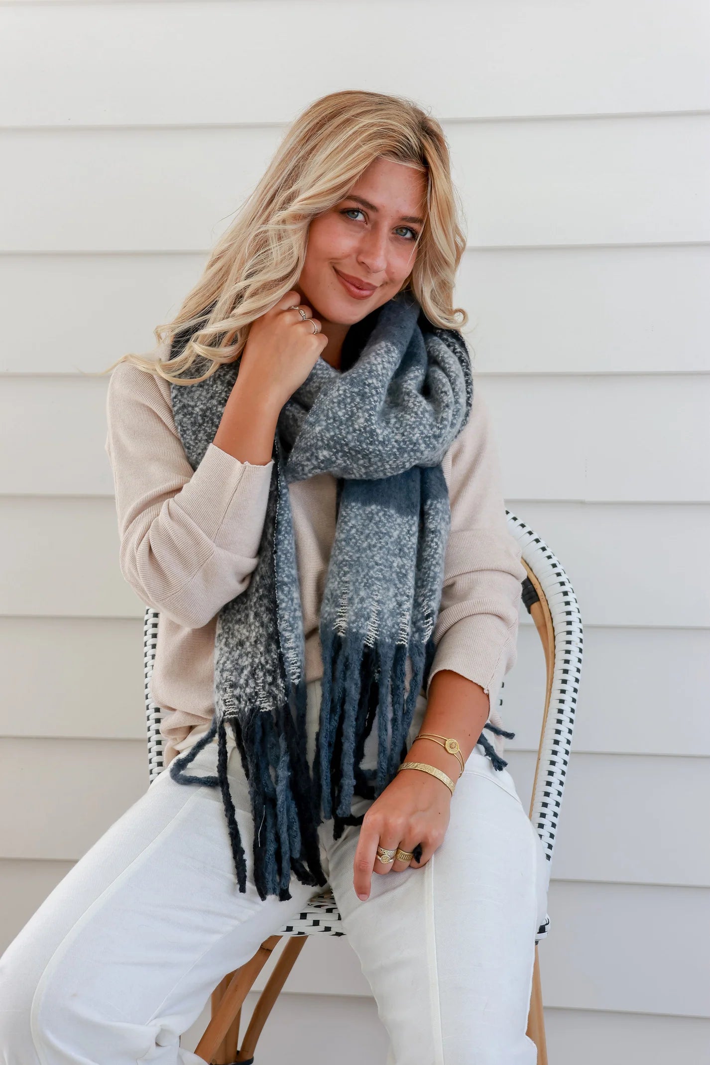 Oversized Plaid Scarf