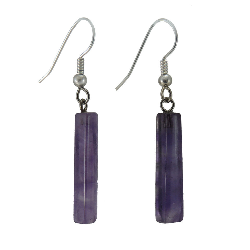 Gemstone Bar Earrings