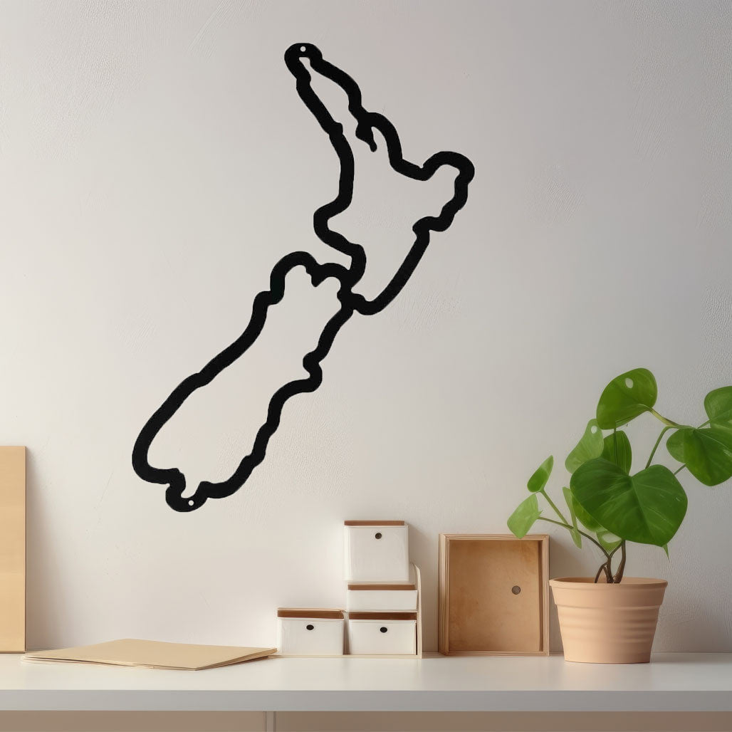 New Zealand Map Metal Art