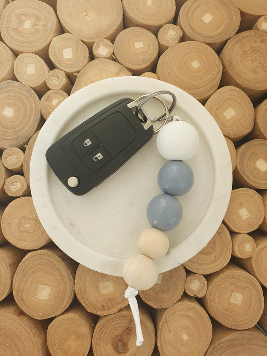 Wooden Bead Keychain