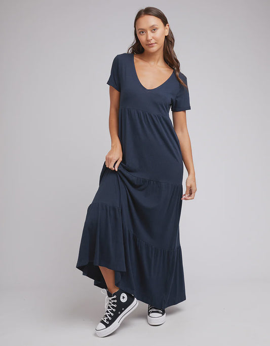 Lola Tiered Dress Navy